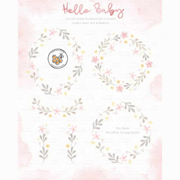 Kit Digital Bebê Menina Aquarela Premium - Hello Baby - Imagem 4