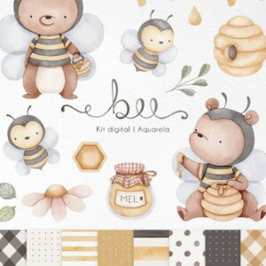 Kit Digital Bee- Abelhinha Aquarela/+20kits Cod:6204