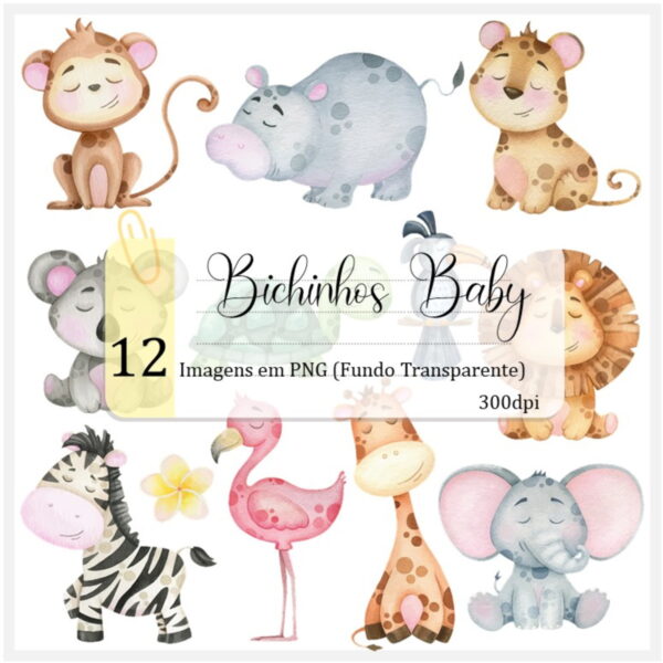 Kit Digital - Bichinhos Baby Aquarela