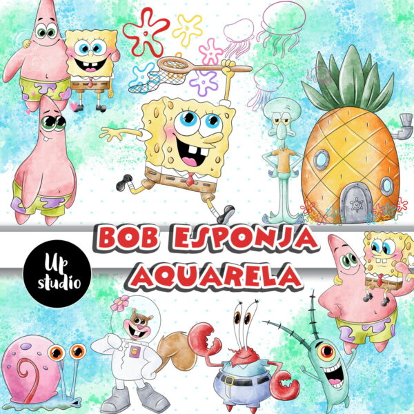 Kit Digital Bob Esponja Aquarela 02