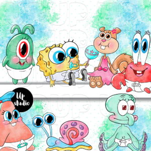Kit Digital Bob Esponja Aquarela 03