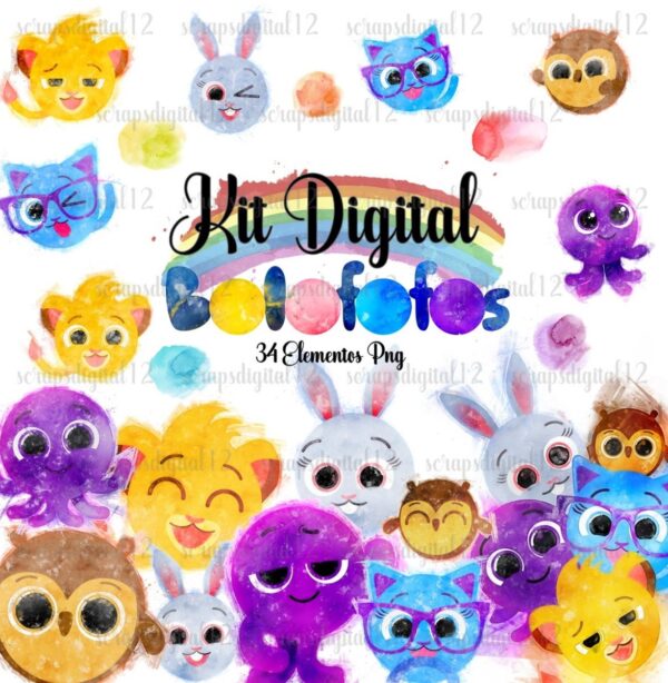 Kit Digital - Bolofofos Aquarela