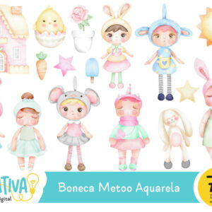 Kit Digital - Boneca Metoo Aquarela