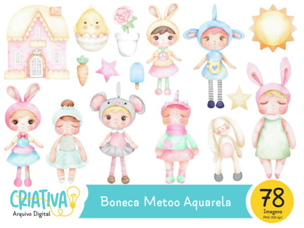 Kit Digital - Boneca Metoo Aquarela