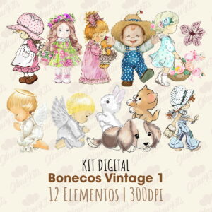 Kit Digital Bonecos Vintage 1