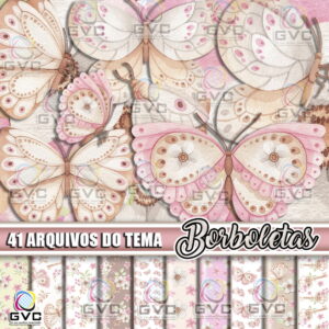 Kit Digital Borboleta Aquarela