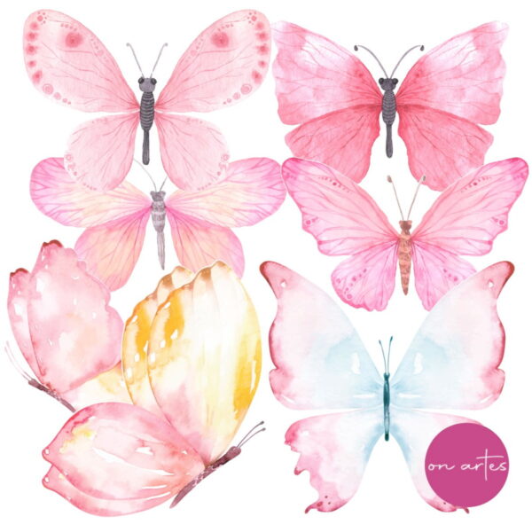 Kit Digital Borboletas Aquarela