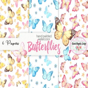 Kit Digital Borboletas Aquarela