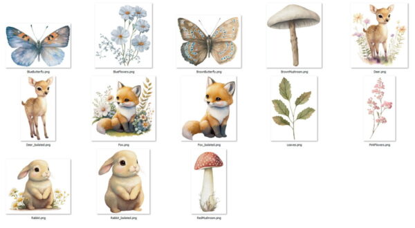 Kit Digital Bosque Aquarela - Imagem 2