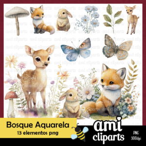 Kit Digital Bosque Aquarela