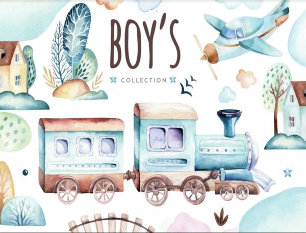 Kit Digital Boys World Aquarela