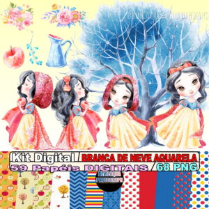 Kit Digital Branca De Neve Aquarela 02