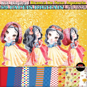 Kit Digital Branca De Neve Aquarela 02