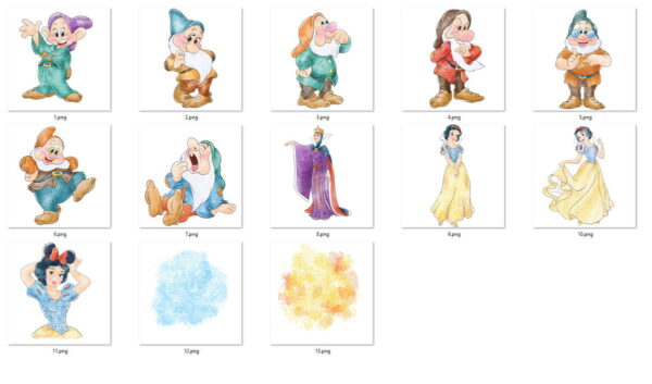 Kit Digital Branca De Neve Aquarela - Imagem 2