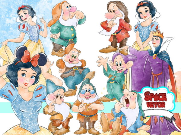 Kit Digital Branca de Neve Aquarela Compre 1 Leve 3