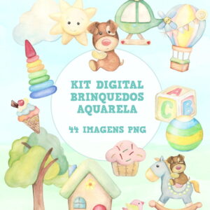 Kit Digital Brinquedos Aquarela #310#