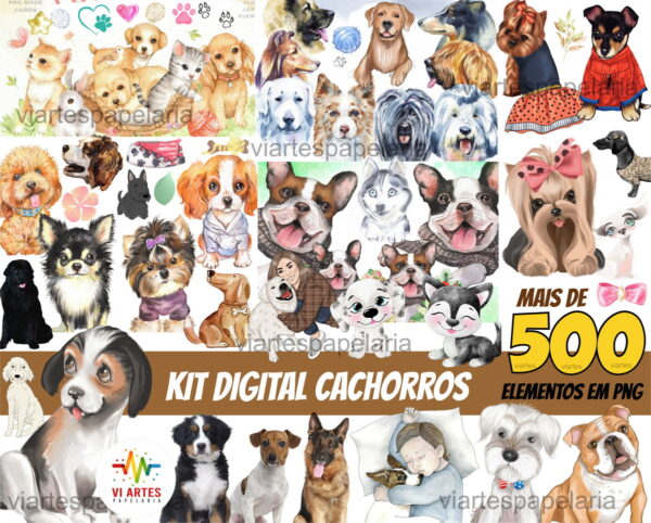 Kit Digital Cachorrinhos-pet+3 Kits Digitais de Brinde