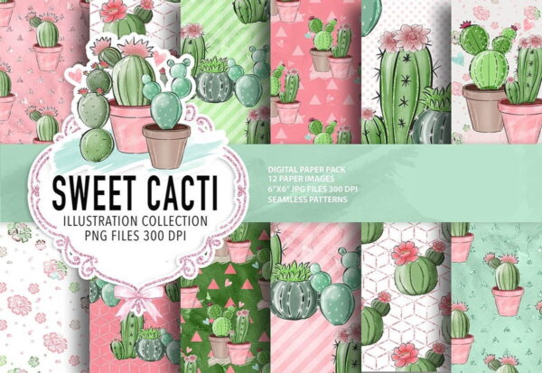 KIT DIGITAL CACTOS AQUARELA - Image 2