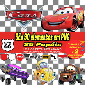 Kit Digital Carros Disney