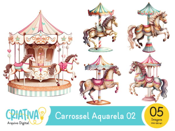 Kit Digital - Carrossel Aquarela 02