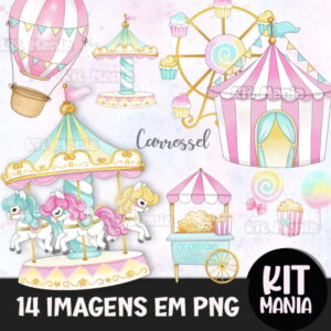 Kit Digital Carrossel Aquarela