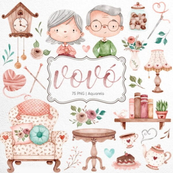 Kit Digital - Casa da Vovó Aquarela