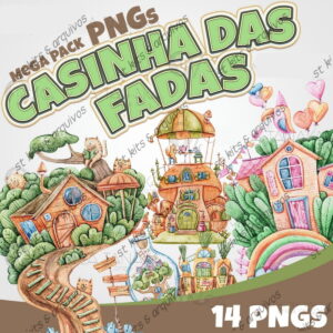 Kit Digital Casinha das Fadas em Aquarela
