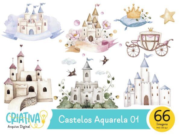 Kit Digital - Castelos Aquarela 01