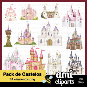 Kit Digital Castelos Aquarela #01