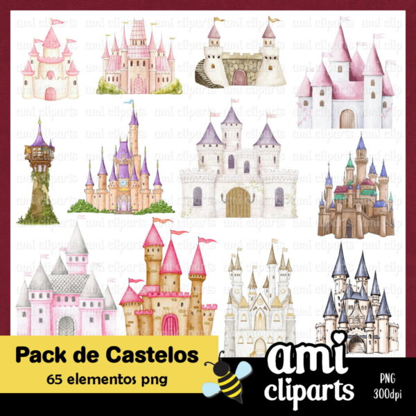 Kit Digital Castelos Aquarela #01