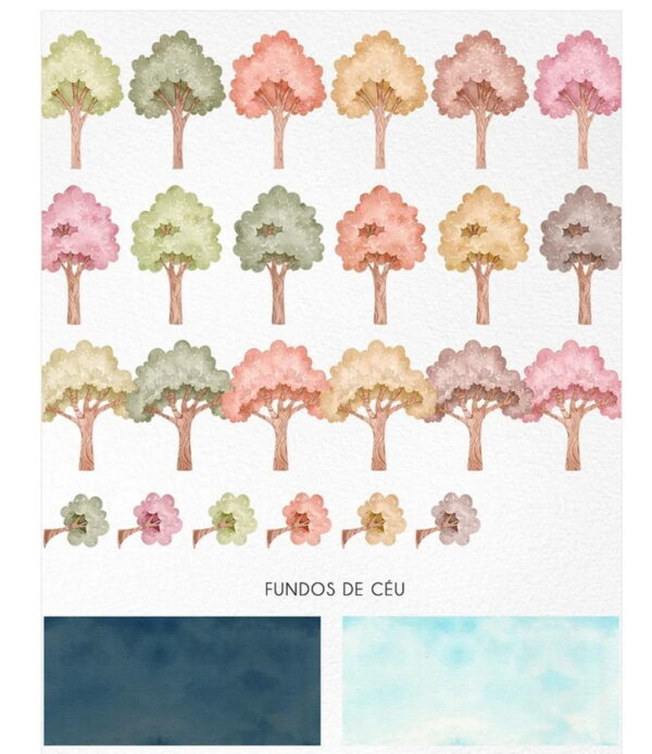 Kit Digital - Cenário Floresta Aquarela - Image 5