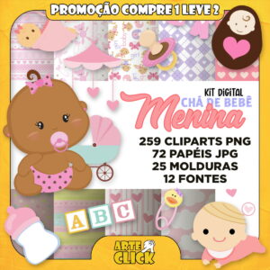 Kit Digital Chá de Bebê (menina)