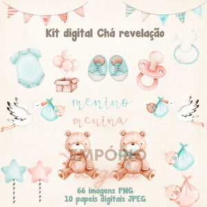 Kit Digital Chá Revelação