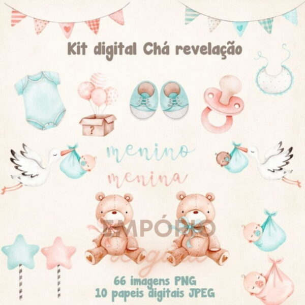 Kit Digital Chá Revelação