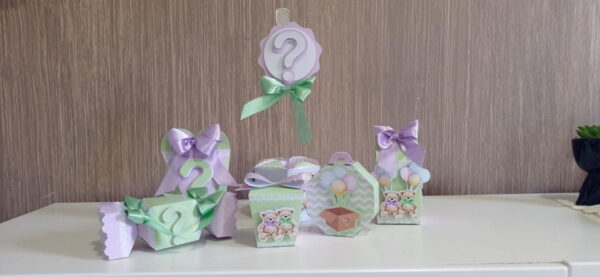 Kit Digital Chá Revelação Ursinhos Verde Lilas - Image 5
