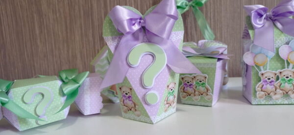 Kit Digital Chá Revelação Ursinhos Verde Lilas - Image 4
