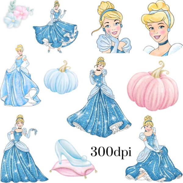 Kit Digital Cinderela Aquarela Png 033 Compre 1 Leve 2