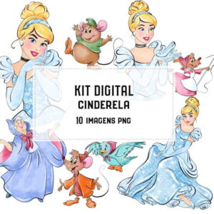 Kit Digital Cinderela Aquarelado #1787#