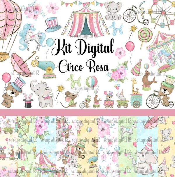 Kit Digital - Circo Rosa