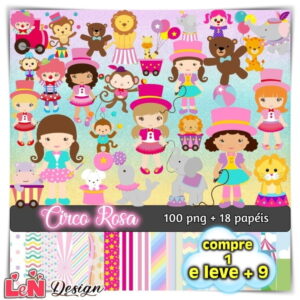 Kit Digital Circo Rosa