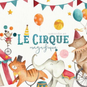 Kit Digital Circo Aquarela Vintage 2