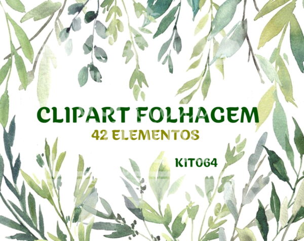 Kit Digital Clipart Folhagem