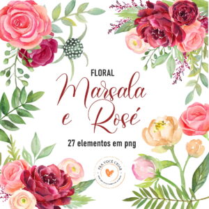 Kit Digital Clipart Marsala