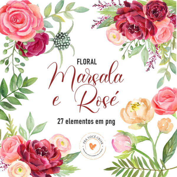 Kit Digital Clipart Marsala