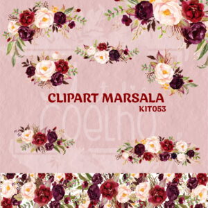 Kit Digital Clipart Marsala