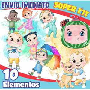 Kit Digital Cocomelon Aquarelado