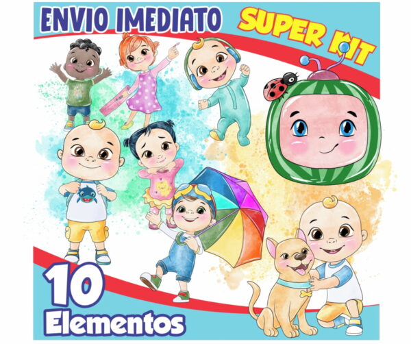 Kit Digital Cocomelon Aquarelado