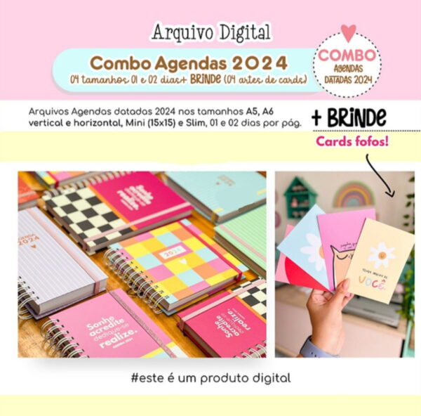 Kit Digital Combo Agendas Fofas 2024