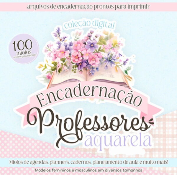 Kit Digital Combo Encadernação - Professores Aquarela