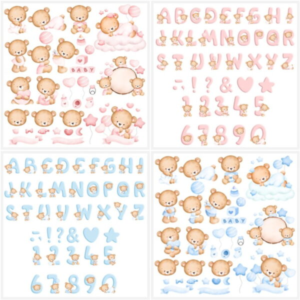 Kit Digital - Combo Ursinhos Aquarela (4 Kit's) - Imagem 2